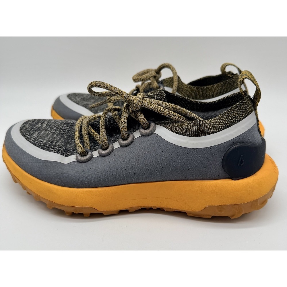 Allbirds Shoes Women's Sz 8 Gray Yellow Trail Runner Lace-Up Sneakers
